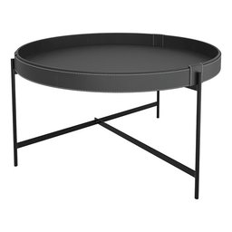 Kit 2 Mesas de Centro em Couro Décor Patrimar Móveis Cores:preto - 3
