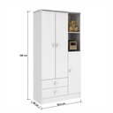 Ver imagem 3 de Guarda Roupa Infantil Percasa 3 Portas Mdp 186cm com Prateleiras Branco