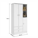 Ver imagem 4 de Guarda-Roupa Infantil 3 Portas 186cm com Prateleiras Branco - Percasa