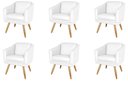 Ver imagem 1 de Kit 6 Poltronas Decorativa San Diego Sala Recepção Escritório Branco