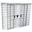 Ver imagem 6 de Veneziana 6 Folhas Aluminio Branco com Grade 1,00x1,00 Linha 18 Modular