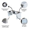 Comedouro Elevado Pet Gato Mdf Duo - Inox - 4