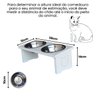 Comedouro Elevado Pet Gato Mdf Duo - Inox - 2