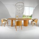 Ver imagem 1 de Mesa de Jantar Fusion com Pés em Madeira Maciça e Tampo em Cinamomo Cor Mel (apenas a Mesa) 200x110