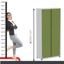 Ver imagem 6 de Armário de Aço 2 Portas com Chave 4 Prateleiras AP402 Cinza/Verde Miró