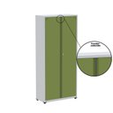Ver imagem 7 de Armário de Aço 2 Portas com Chave 4 Prateleiras AP402 Cinza/Verde Miró