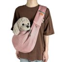 Ver imagem 2 de Bolsa de Transporte Canguru Pet Gato Cao Animal Malha Respiravel Tira de Ombro Tecido Confortavel Re