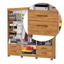 Ver imagem 5 de Guarda-roupa Casal Mondo 6 Portas 4 Gavetas com Pés Cinamomo - Pnr Móveis