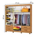 Ver imagem 4 de Guarda-roupa Casal Mondo 6 Portas 4 Gavetas com Pés Cinamomo - Pnr Móveis