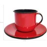 Kit Bule de Café e Chá com 6 Xícaras e Pires Aço Esmaltado Vermelho - 4