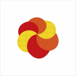 Tapete Capacho Redondo, Laranja, Amarelo e Vermelho para Decoração. - 2