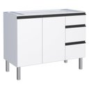 Ver imagem 1 de Gabinete Ga para Cozinha 1.15 Cm em Aço com Puxadores e Pés em Aluminío Cor Branco Cmax
