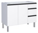 Ver imagem 1 de Gabinete Ga para Cozinha 1.15 Cm em Aço com Puxadores e Pés em Aluminío Cor Branco Cmax