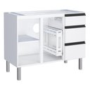 Ver imagem 2 de Gabinete Ga para Cozinha 1.15 Cm em Aço com Puxadores e Pés em Aluminío Cor Branco Cmax