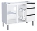 Ver imagem 2 de Gabinete Ga para Cozinha 1.15 Cm em Aço com Puxadores e Pés em Aluminío Cor Branco Cmax