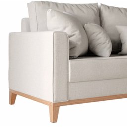 Sofá 2 Lugares 1.40 Beny Base De Madeira Linho:Creme - 3