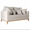 Sofá 2 Lugares 1.40 Beny Base De Madeira Linho:Creme - 1