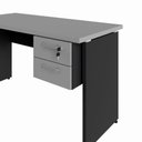 Ver imagem 4 de Mesa Escrivaninha Retangular 135cm x 60cm Tampo 30mm com Gaveteiro 2 Gavetas F5 Office Cor:Cinza