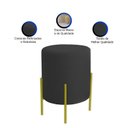 Ver imagem 3 de Puff Orgânico Boucle Thor com Pés de Ferro Dourado - 7 Decor Preto