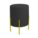 Ver imagem 1 de Puff Orgânico Boucle Thor com Pés de Ferro Dourado - 7 Decor Preto