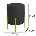 Ver imagem 4 de Puff Orgânico Boucle Thor com Pés de Ferro Dourado - 7 Decor Preto