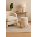 Ver imagem 2 de Puff Orgânico Boucle Thor com Pés de Ferro Dourado - 7 Decor Preto