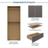Módulo 70x180 2 Portas 1 Kit Prateleira 3 Gavetas Frame CabeCasa MadeiraOriginals - 3