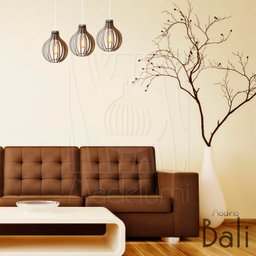 Pendente Luminária Bali E27 Madeira Bancada Moderno 3 Un:branco - 5