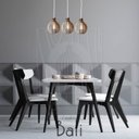 Ver imagem 3 de Pendente Luminária Bali E27 Madeira Bancada Moderno 3 Un:branco