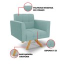 Ver imagem 3 de Poltrona Sala Decorativa Elisa Base Giratória Castanho Ma30 Cotelê Ext/veludo Menta D03 - D’Rossi