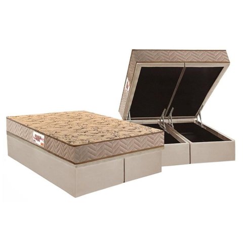 Conjunto Box Baú Queen: Colchão Espuma Paropas Compact Ag 65 - D28 Royalle Clean + Base Crc Suede