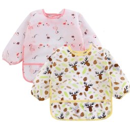 Babador Manga Longa Impermeável Blw Kit 2unds Alce Flamingo Baby Babador Blw, Babador Manga Longa, B - 1