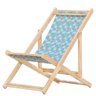 Espreguiçadeira Preguiçosa Dobrável sem Braço em Madeira Maciça - Triangulo Azul - 1