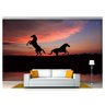 Papel De Parede Animais Cavalos Por Do Sol 3D Anm97 3M² - 1
