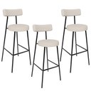Ver imagem 1 de Kit 03 Banquetas Altas Bar Cozinha Sala De Jantar Estrutura Em Aço Milão F01 Linho Bege - Lyam