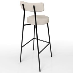 Kit 03 Banquetas Altas Bar Cozinha Sala De Jantar Estrutura Em Aço Milão F01 Linho Bege - Lyam - 8