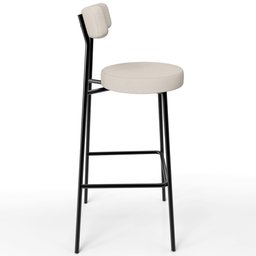 Kit 03 Banquetas Altas Bar Cozinha Sala De Jantar Estrutura Em Aço Milão F01 Linho Bege - Lyam - 7