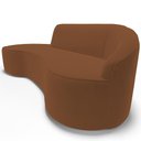 Ver imagem 4 de Sofá 3 Lugares Curvo Living Firenze Direito D02 Veludo Telha 210cm C-262 - Lyam