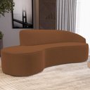 Ver imagem 7 de Sofá 3 Lugares Curvo Living Firenze Direito D02 Veludo Telha 210cm C-262 - Lyam