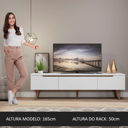 Rack para Tv até 75 Polegadas Madesa Reims 2 Portas 1 Gaveta - Branco - 6