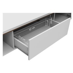 Rack para Tv até 75 Polegadas Madesa Reims 2 Portas 1 Gaveta - Branco - 8