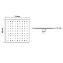 Ver imagem 3 de Ducha Chuveiro Slim Prizi Quadrado 20x20cm Inox 304 Preto Co