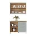 Ver imagem 3 de Cozinha Modulada 100% Mdf 2 Peças Nesher Marquesa Marrom Verde