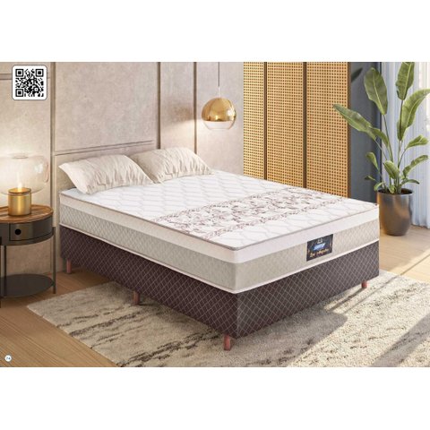 Cama Box Casal + Colchão Los Angeles Smart (138x188x62) Molas Essacadas - Gazin