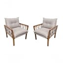Ver imagem 1 de Kit 2 Poltronas Decorativa Luxo Safira Dora Bela Cor Bege Linho 1006