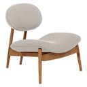 Ver imagem 1 de Poltrona Decorativa Yves Base Madeira Castanho Linho Off White - Nexta Casa
