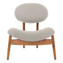 Ver imagem 5 de Poltrona Decorativa Yves Base Madeira Castanho Linho Off White - Nexta Casa
