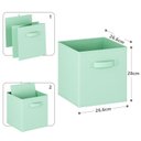 Ver imagem 3 de Kit 6 Caixas Organizadoras de Tecido com Alça para Nicho e Armário 26,6x26,6x28cm Coloridas