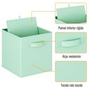 Ver imagem 7 de Kit 6 Caixas Organizadoras de Tecido com Alça para Nicho e Armário 26,6x26,6x28cm Coloridas
