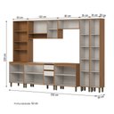 Ver imagem 4 de Cozinha Completa Venaly 14 Portas 2 Gavetas com Vidro Reflecta Cinamomo/Off White - Henn